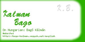 kalman bago business card